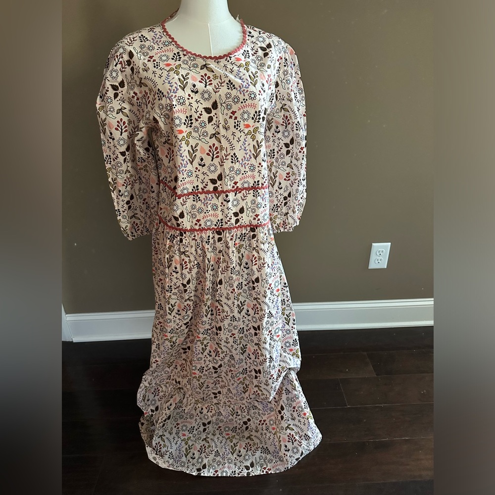 NWT Hampton House Floral Long Sleeve Maxi Dress Size L